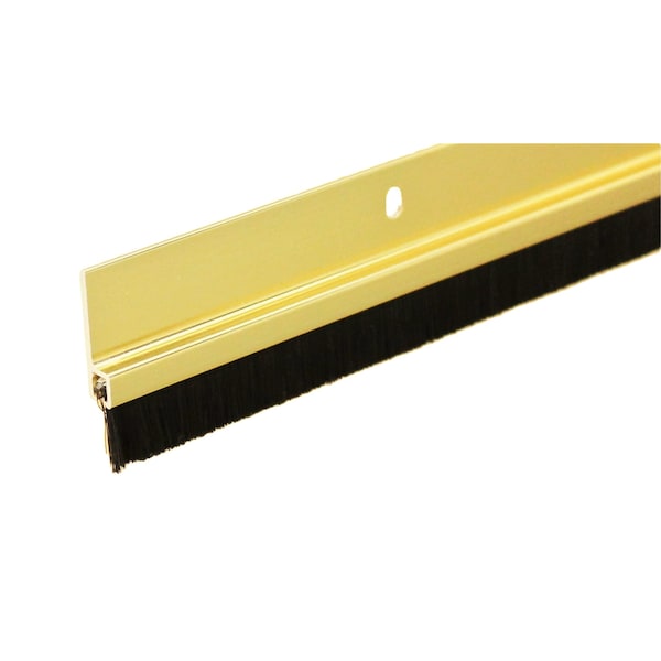 3' Gold Anodized Aluminum Brush Door Sweep For Gap Up To 1"